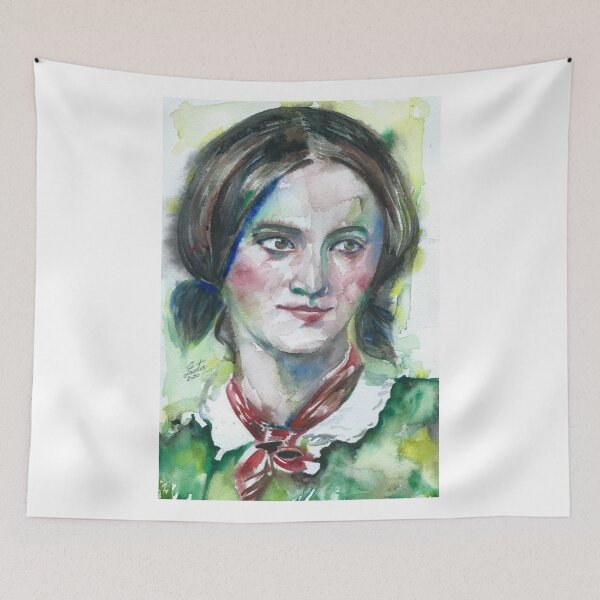 Item preview, CHARLOTTE BRONTE watercolor portrait .1 designed and sold by lautir.