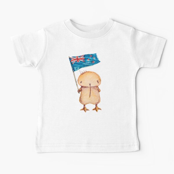 Cutie Kwii & NZ flag for kid clothes Baby T-Shirt
