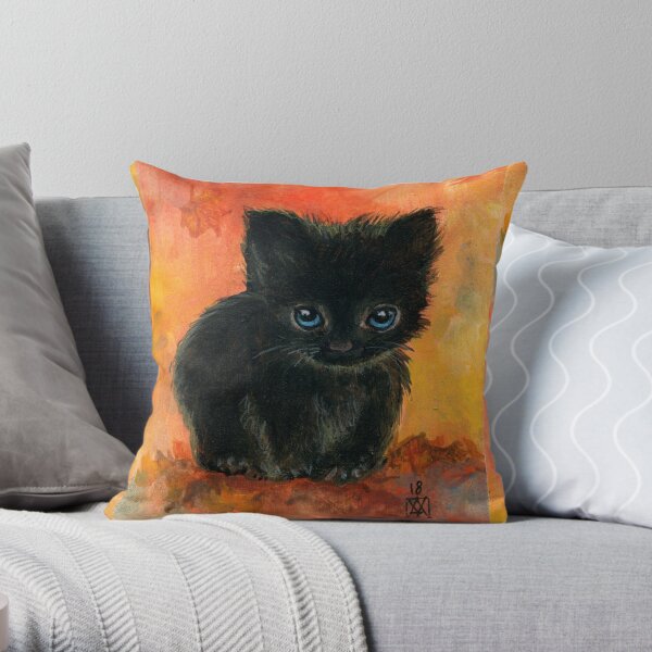 Chaton noir Coussin