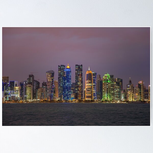 Item preview, Qatar. Doha. Illuminated Downtown. Sunset. designed and sold by vadim19.