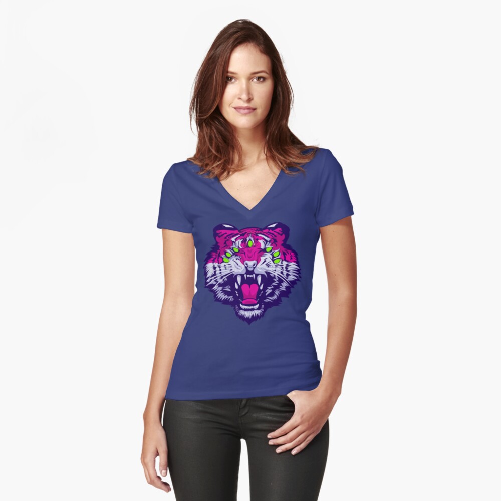 Item preview, Fitted V-Neck T-Shirt designed and sold by freezinghot.