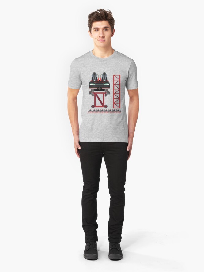 Alternate view of Intimidator Train Design - Kings Dominion Intamin Giga Coaster Slim Fit T-Shirt