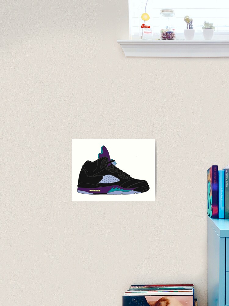 Air Jordan V 5 Black Grape Art Print