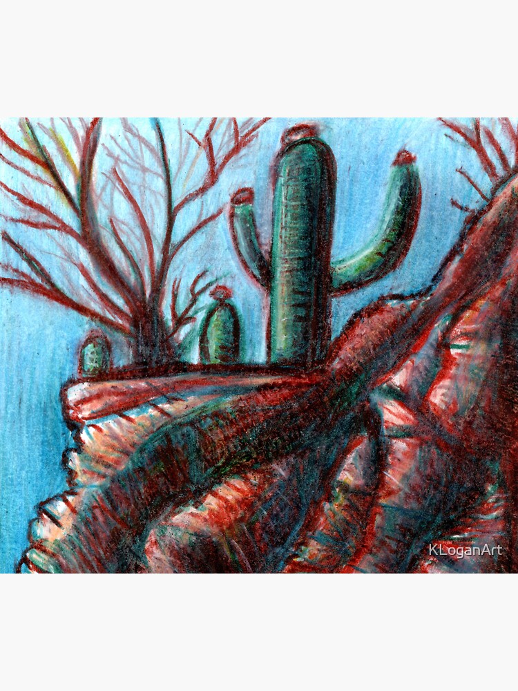 "Cacti Colored Pencil Illustration" Sticker for Sale by KLoganArt