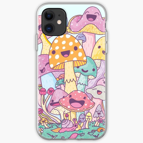 Happy Mushroom Patch iPhone Soft Case