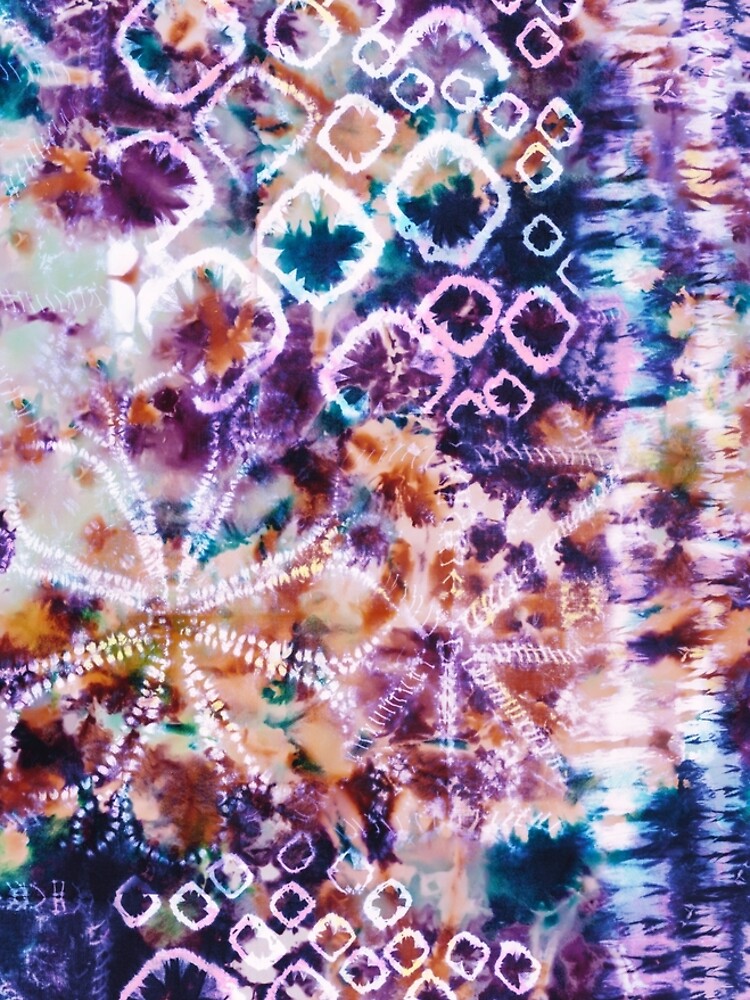 "Purple Summer Tie Dye Batik Wax Tie Die Print" Graphic TShirt Dress