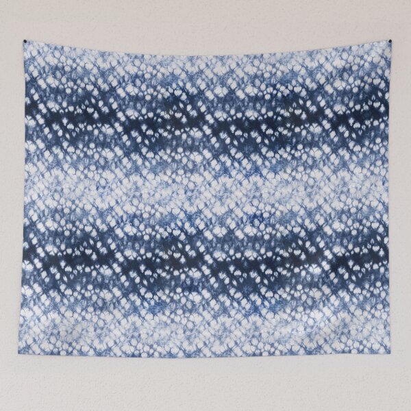 Item preview, Dark Blue Summer Tie Dye Batik Wax Tie Die Print designed and sold by paperandfrill.