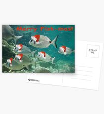 Fish Christmas Card: 3 Postcards