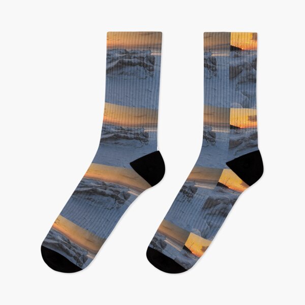 Item preview, Frozen Black River Harbor Jetty Lake Superior at Sunset designed and sold by Steven Holt.