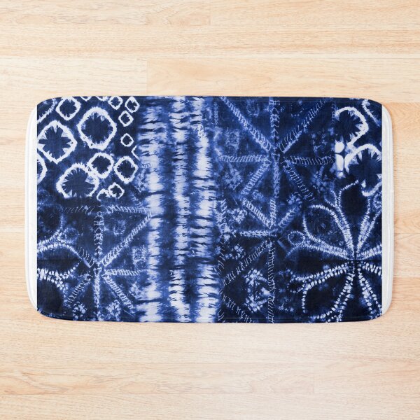 Aperçu de l'œuvre  le colorant bleu foncé se mélange au bleu et au blanc pour créer un motif de répétition - bleu foncé créée et vendue par paperandfrill.