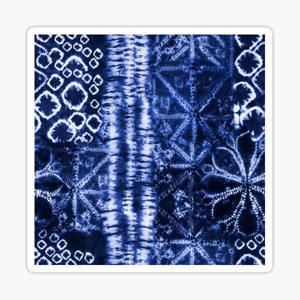 Item preview, Dark Blue Summer Tie Dye Batik Wax Tie Die Print designed and sold by paperandfrill.