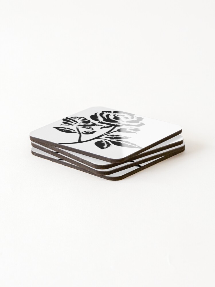 Thumbnail 4 of 5, Coasters (Set of 4), BW Roses designed and sold by Doctors-orders.