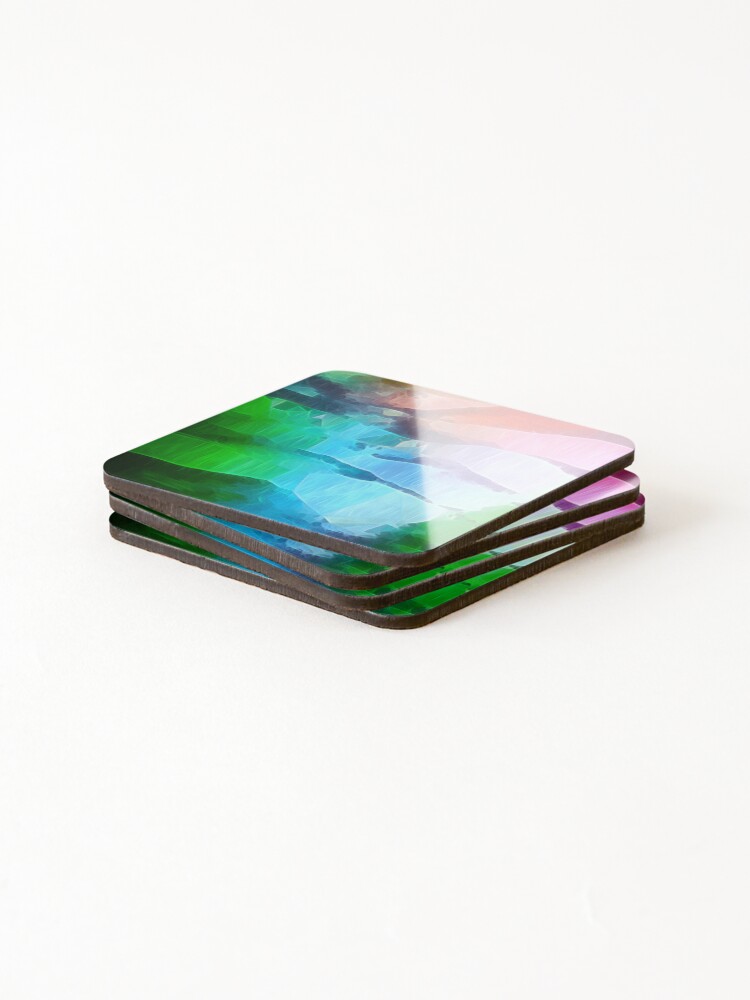 Thumbnail 4 of 5, Coasters (Set of 4), Colorful Abstract Landscape designed and sold by ChangingLight.