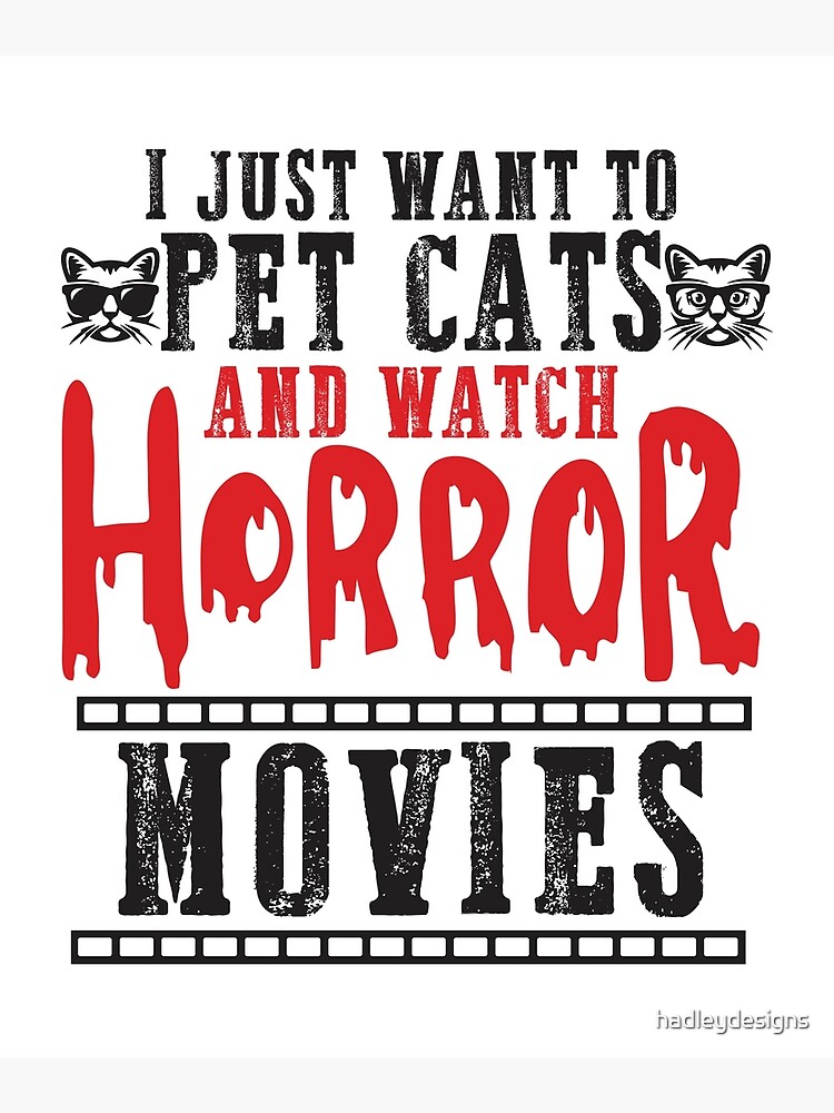 "Pet cats watch horror movies family movie night horror movie" Poster