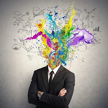 Artwork thumbnail, Colorful Brainstorm with head explosion of creative ideas by MindChirp
