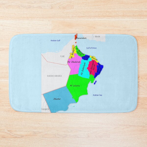 Item preview, Oman Governorates map Political Map of Oman names of the governorates neighboring countries with international borders خريطة سلطنة عمان السياسية  مع الحدود الدولية والادارية واسماء المحافظات  designed and sold by mashmosh.