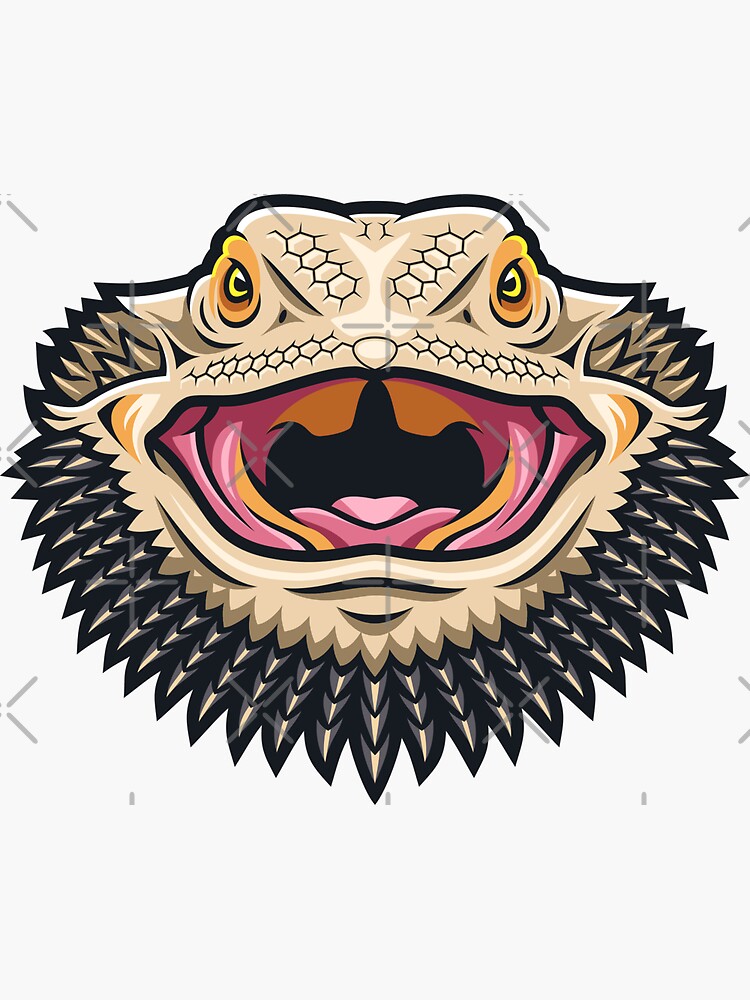 "Fierce Bearded Dragon" Sticker by PogonaVitticeps | Redbubble