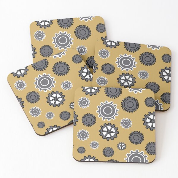 Item preview, Engranajes modernos sobre fondo amarillo designed and sold by Meg M Studio.