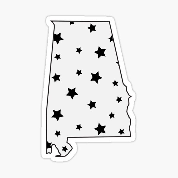 Artikel-Vorschau von Alabama Umriss mit Sternen - Grau, designt und verkauft von NotKat2345.