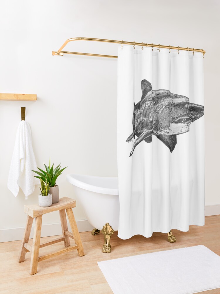 Alternate view of Mark the Grey Nurse Shark Shower Curtain