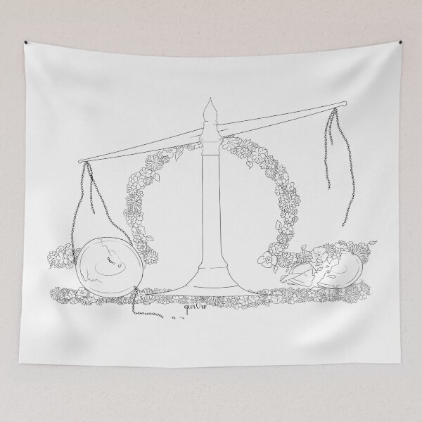Item preview, Libra Scales - Black and White designed and sold by Qur0w.