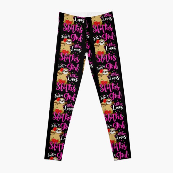 Girls Leggings, Sloth Coffee Leggings