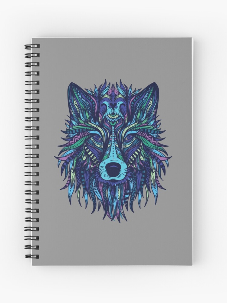 Cuaderno de espiral «Mandala lobo, cabeza de lobo» de DerSenat | Redbubble