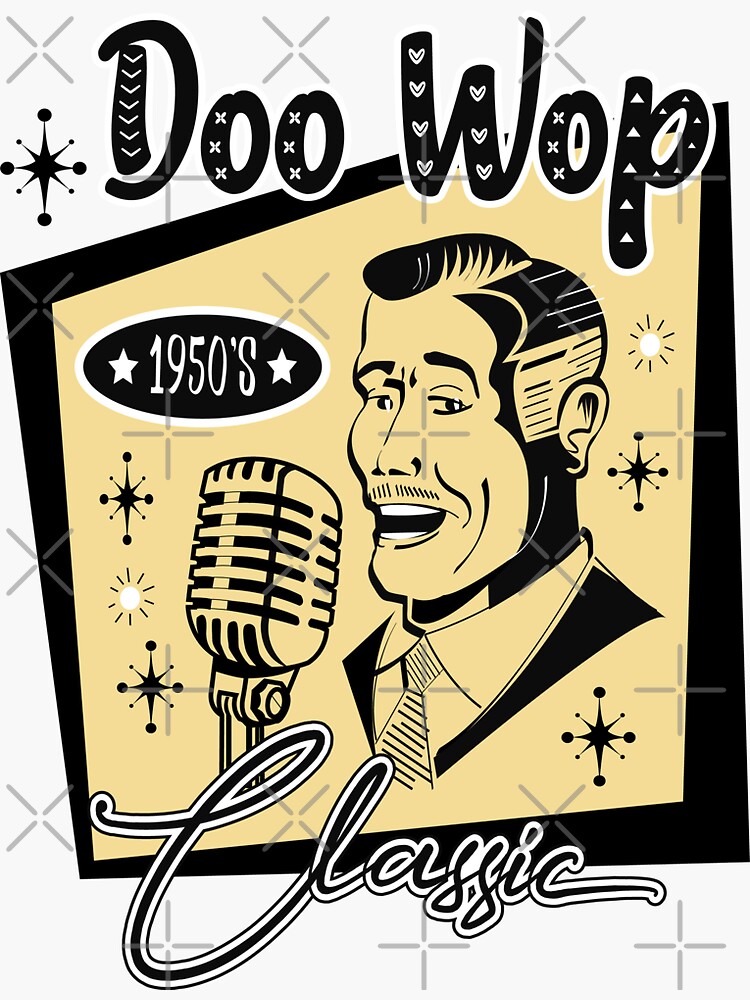 Doo Wop 1950s Sock Hop Dance Party Pinup Rockabilly Music Rock n Roll  Fifties | Sticker