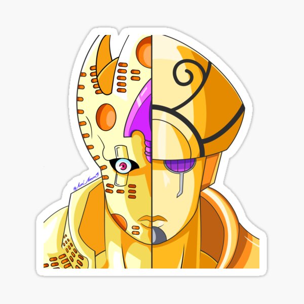 Gold Experience Gold Experience Requiem Sticker By Axelnanza Redbubble - roblox giorno face