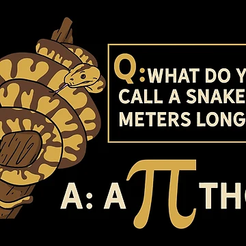 Artwork thumbnail, Funny Math Humor Pi Day Algebra - Python Snake by Sandra78