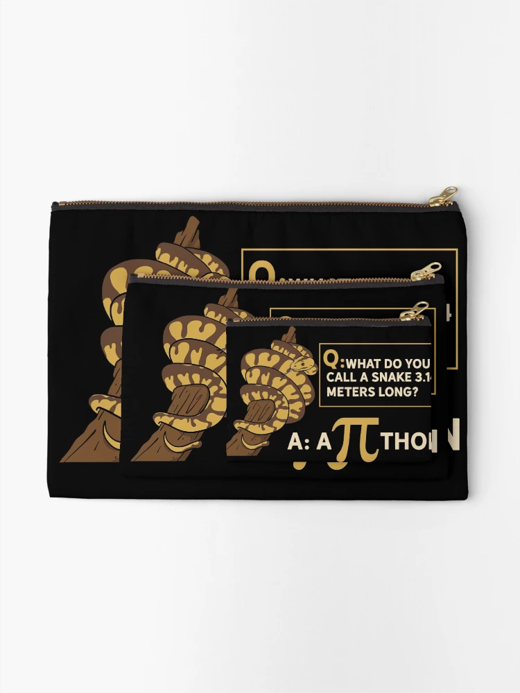 Thumbnail 2 of 4, Zipper Pouch, Funny Math Humor Pi Day Algebra - Python Snake   designed and sold by Sandra78.
