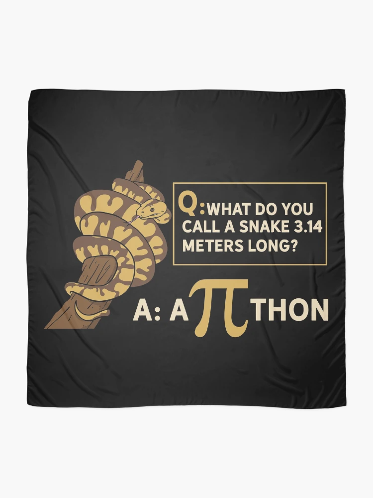 Thumbnail 2 of 3, Scarf, Funny Math Humor Pi Day Algebra - Python Snake designed and sold by Sandra78.