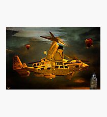 "The Osprey" - A Golden Steam Powered Flying Gunship Photographic Print