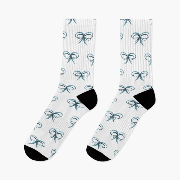 Item preview, Geometric bow pattern, blue ribbon double bow on white designed and sold by HannaPaulina.