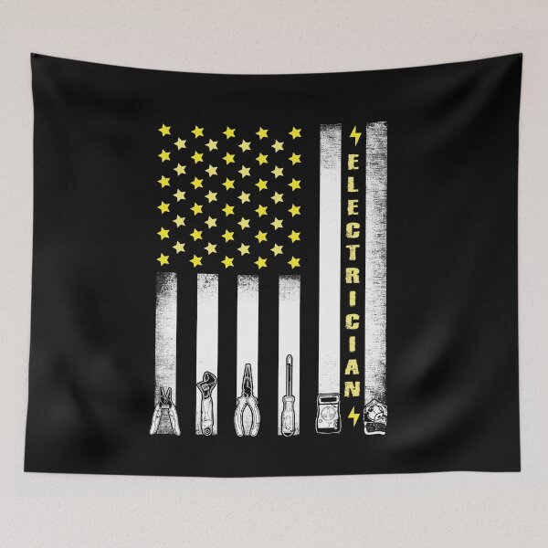 Item preview, Patriotic Electrician American Flag designed and sold by Captain Mood.
