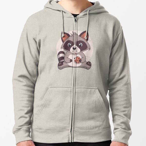 Square Animal Cartoon Raccoon Kids Fashion Popular Hooded Hoodies With Pocket