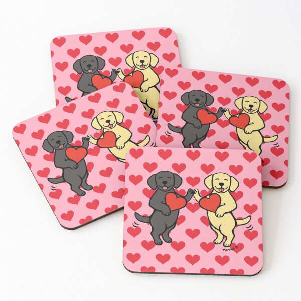 Item preview, Black Labrador and Yellow Labrador Valentine designed and sold by HappyLabradors.