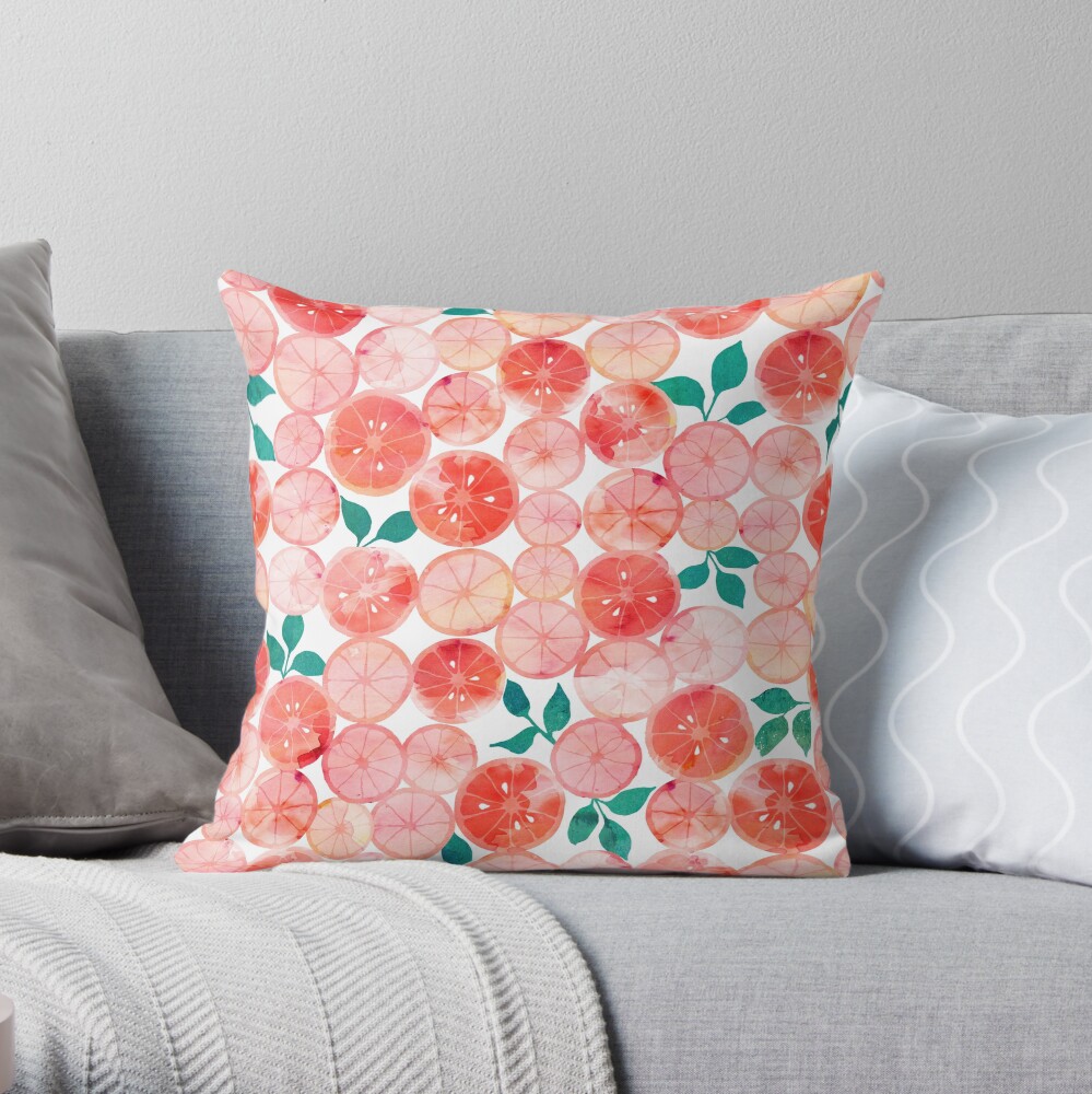 Bright summer fruit Throw Pillow