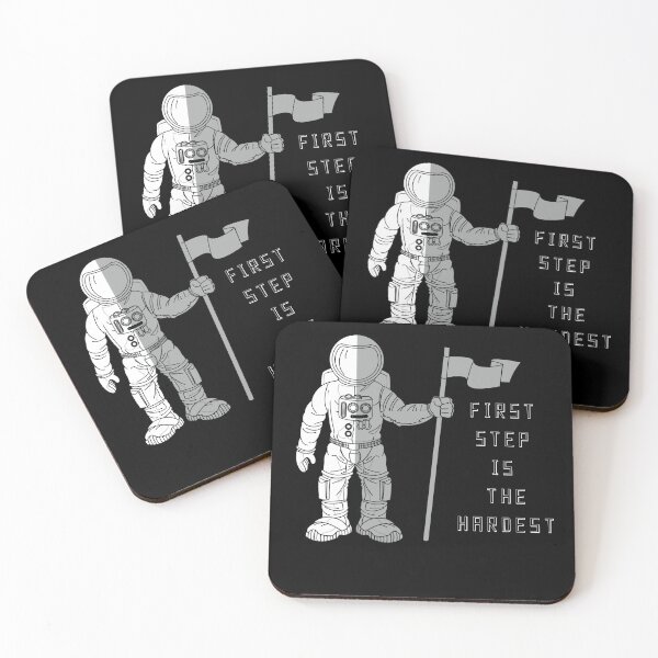 Item preview, Moon phase shirt, astro shirt, spaceman sticker, First step is the hardest. designed and sold by Yurii Novosad.