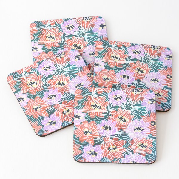 Item preview, Acrylic Painting Gerbera Daisy Flowers x Hand Drawing Line Art designed and sold by IFOM.