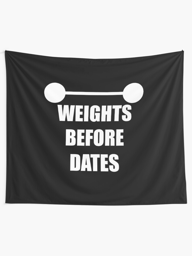 Gewichte Vor Daten Gym Workout Dating Lustige Spruche Witze Zitate Wandbehang Von Funnysayingstee Redbubble