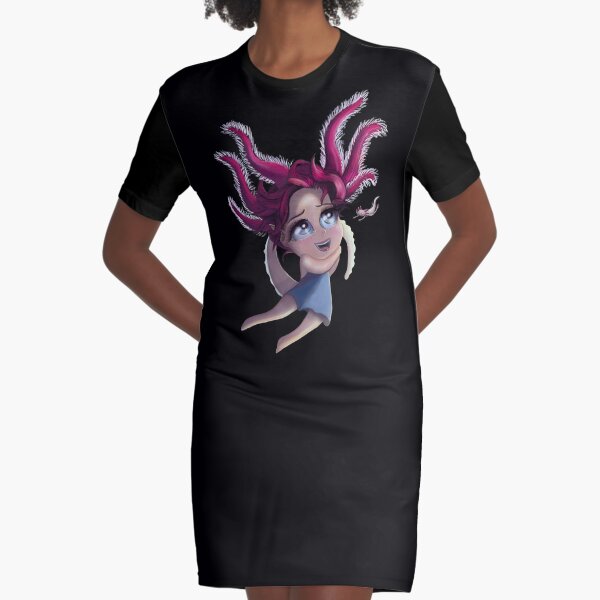 Axolotl Mädchen im Meer T-Shirt Kleid
