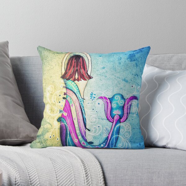 Good Karma for Mermaids Throw Pillow