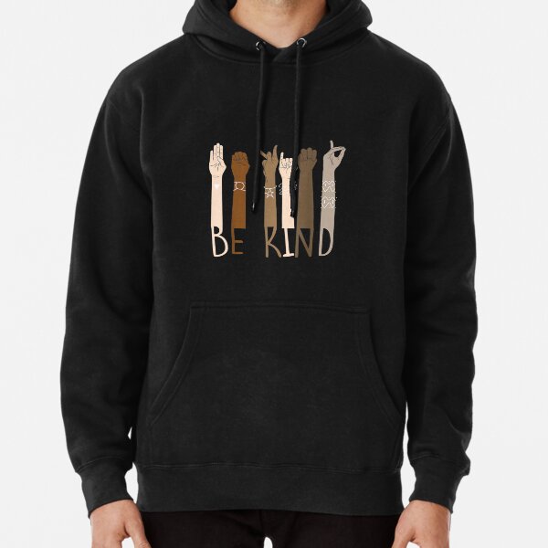 Be Kind Hand Sign Language Teachers Melanin Interpreter ASL Pullover Hoodie