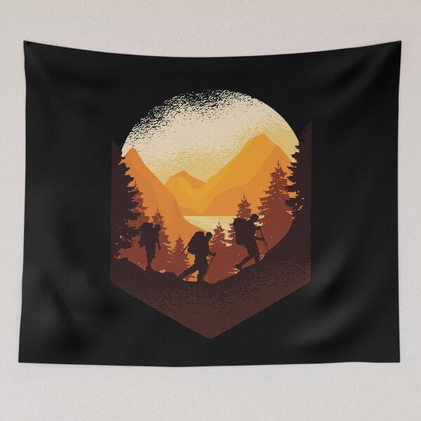 Item preview, Hiking mountaineering forest nature landscape retro designed and sold by AaaleXX.