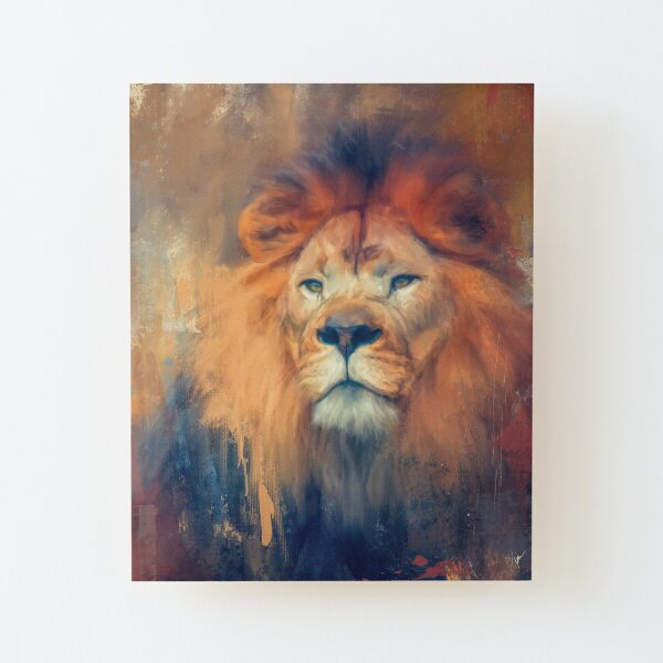 Lion Energy Wood Mounted Print