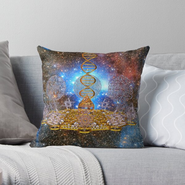 Crystal Stargate DNA Healing Code Throw Pillow