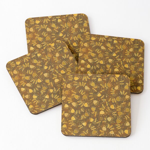 Item preview, Abstract Flowers in Goldenrod designed and sold by ArgyleImp.