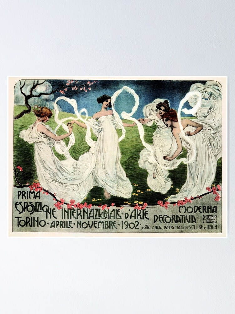 Prima Esposizione Internazionale D Arte Decorativa Moderna Turin Italy 1902 World Art Exhibition Poster By Retroposters Redbubble