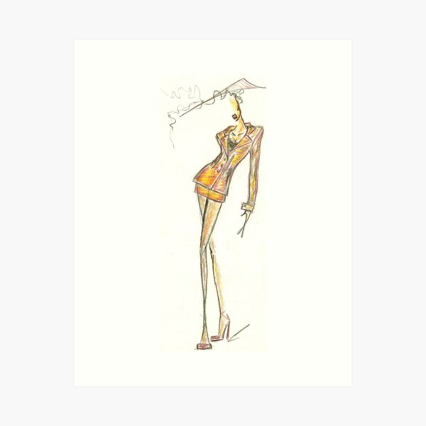 Item preview, Fashion Sketch Female 6 designed and sold by AnArtfulLife.